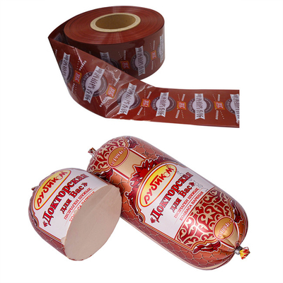 طلب كميات صغيرة طعام الدرجة الشعار Flexography الطباعة النقانق الاصطناعية غلاف للنقانق
