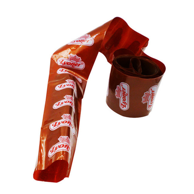 طلب كميات صغيرة طعام الدرجة الشعار Flexography الطباعة النقانق الاصطناعية غلاف للنقانق