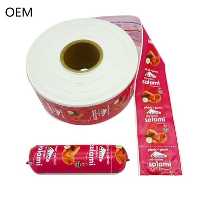 OEM النقانق البلاستيكية الغلاف الغلاف الغذائي الصف الطباعة الملونة المخصصة تخصيص الشعار