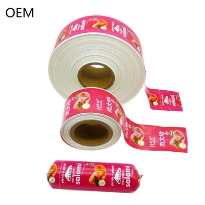 أغلفة النقانق البلاستيكية الصف الغذائي النقانق التعبئة والعلبة النقانق الغلاف المخصص Flexography الطباعة شعار العلامة التجارية